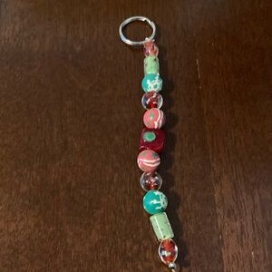 A glass beaded Christmas keychain